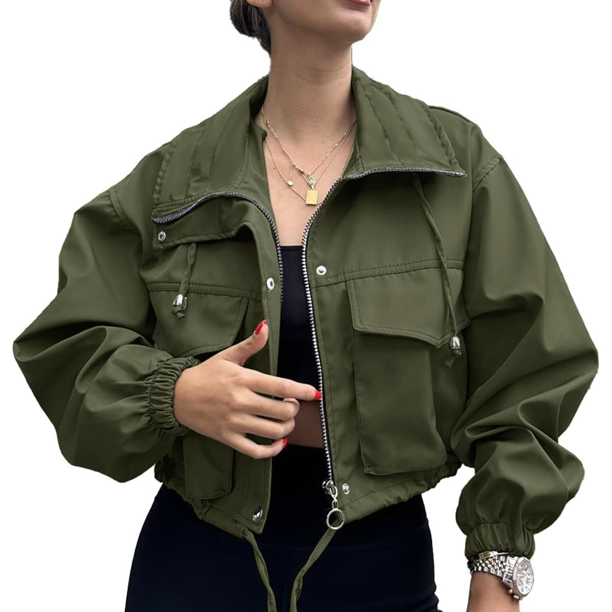 Short Zip Trench Jacket