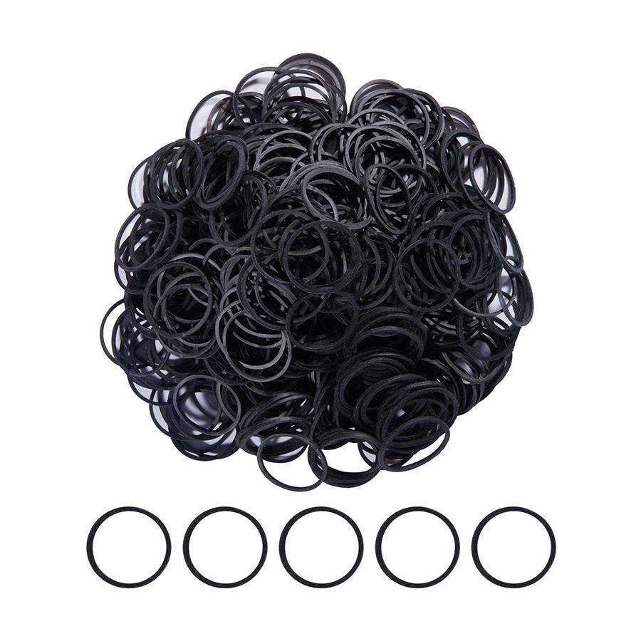 Black Elastic Hair Ties (300 Pack)