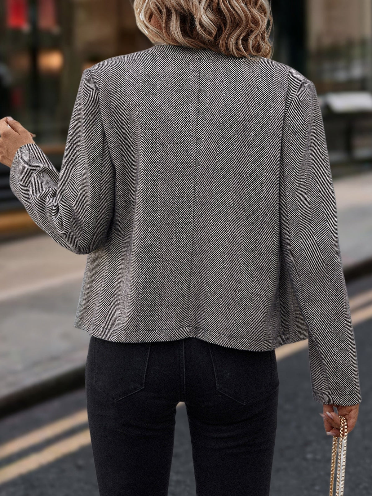 Herringbone Double-Breasted Jacket