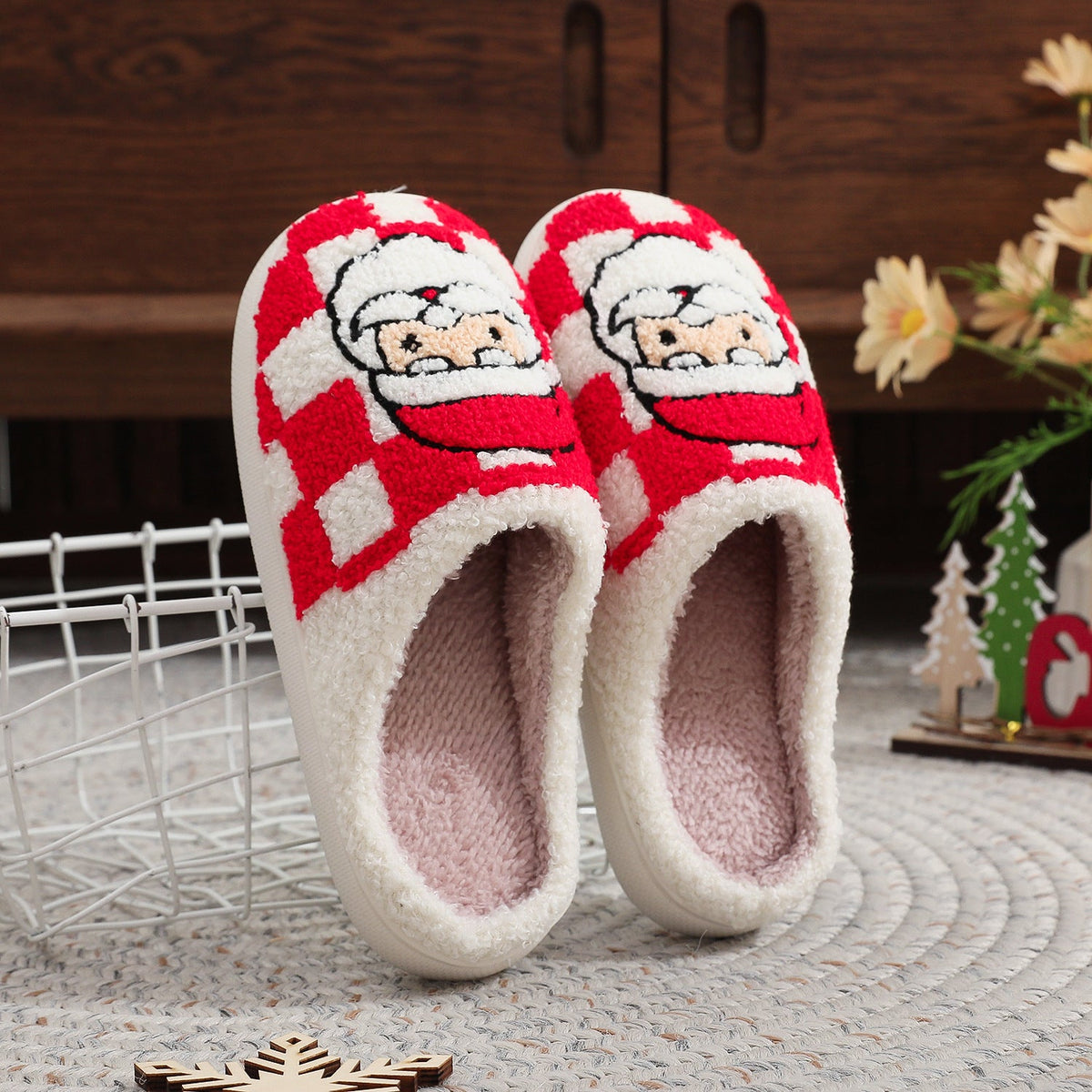 Santa Plaid Slippers