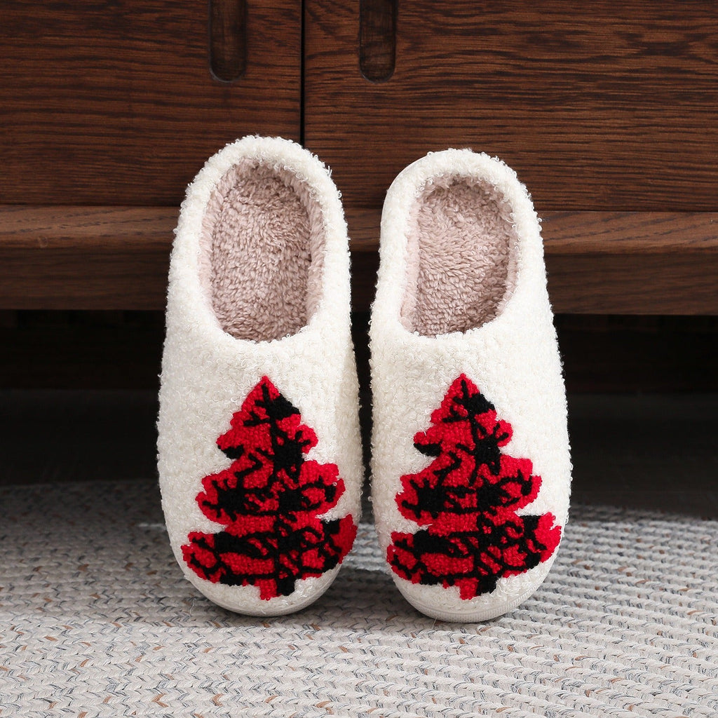 Christmas Tree Fuzzy Slippers