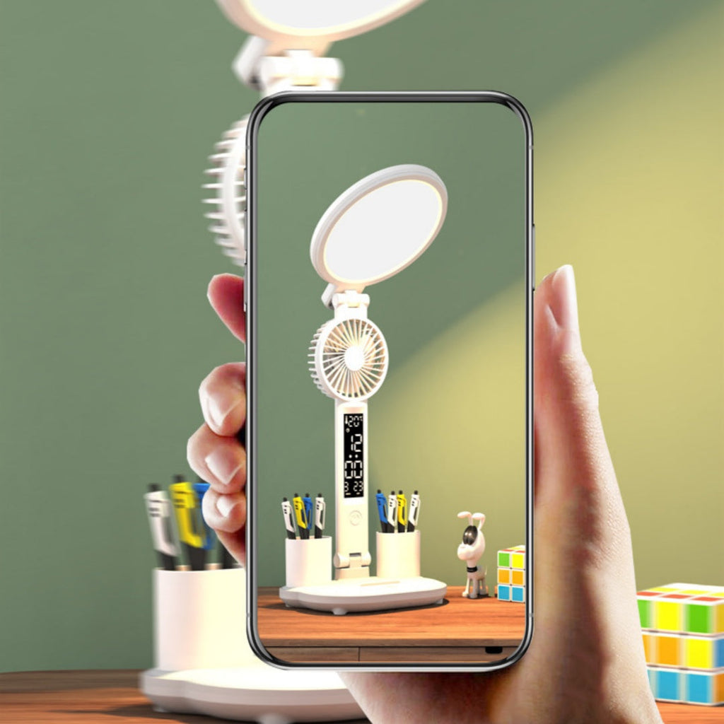 Rechargeable Desk Lamp with Clock
