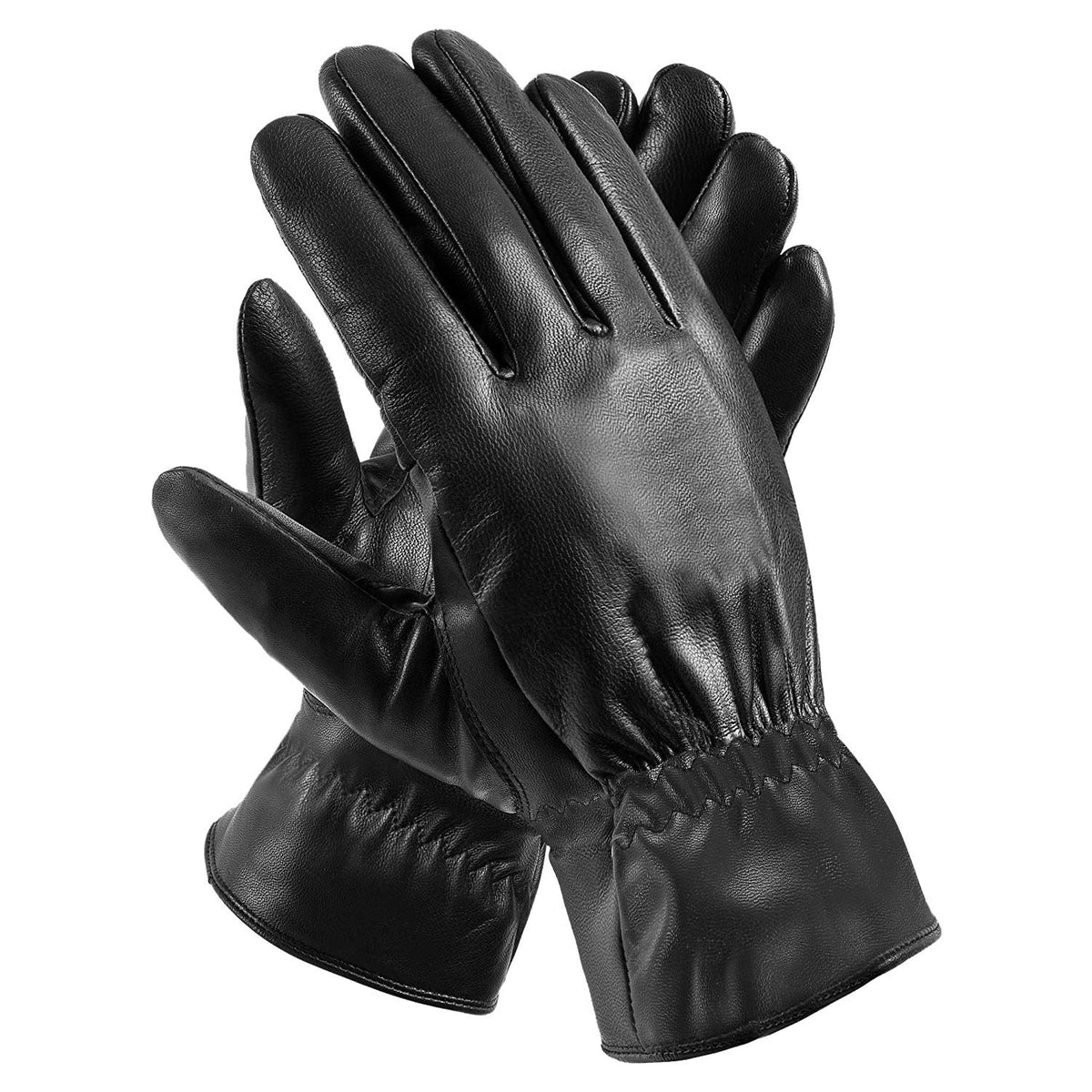 Faux Leather Winter Gloves
