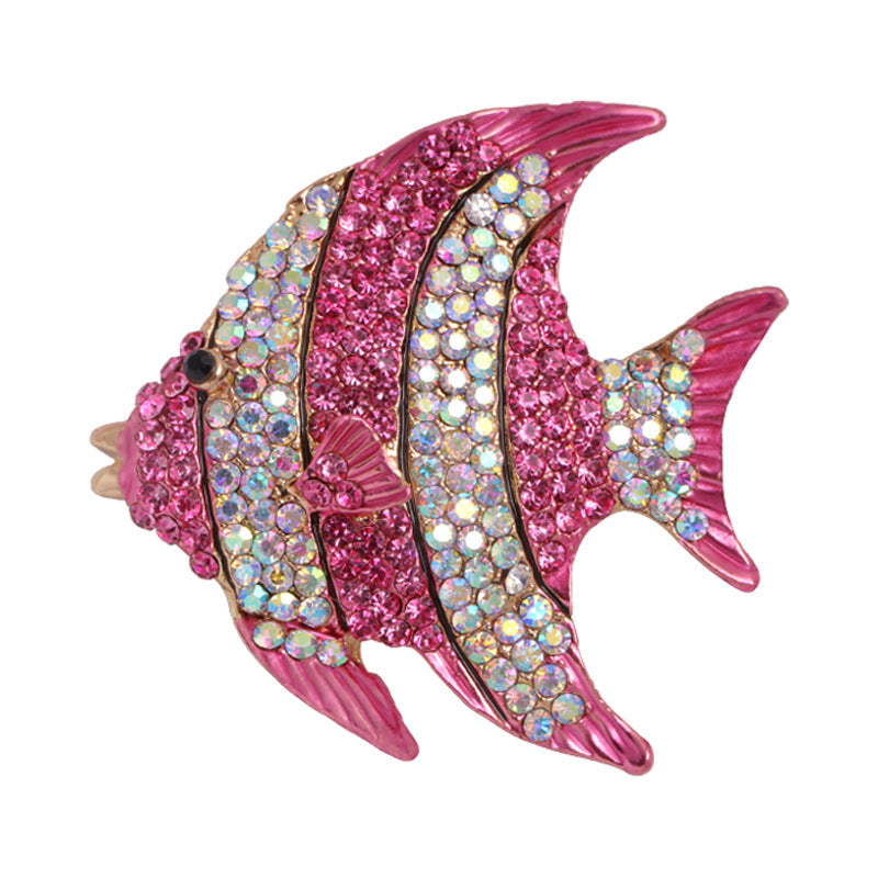 Rhinestone Fish Brooch