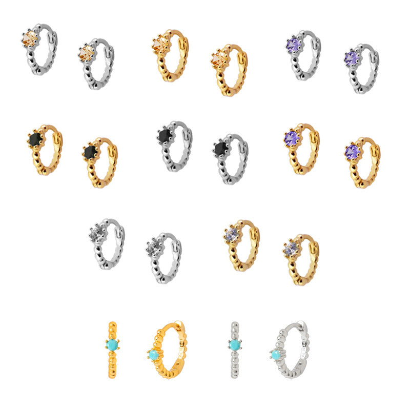 Rhinestone Round Earrings