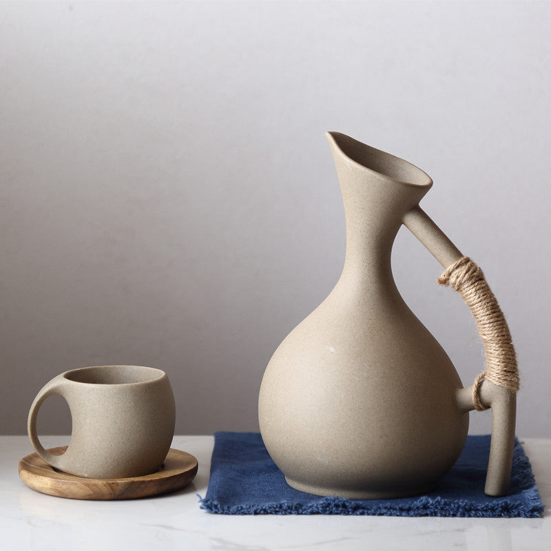 Ceramic Water Pitcher & Cup Set