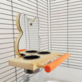 Parrot Perch with Food Cup & Mirror