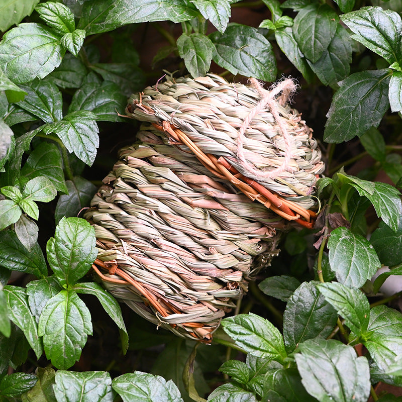 Woven Straw Bird Nest Decor