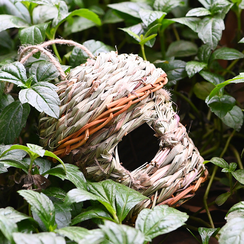 Woven Straw Bird Nest Decor