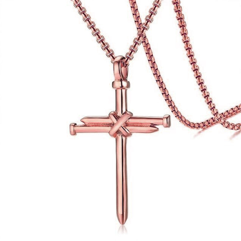Men's Nail Cross Pendant Necklace