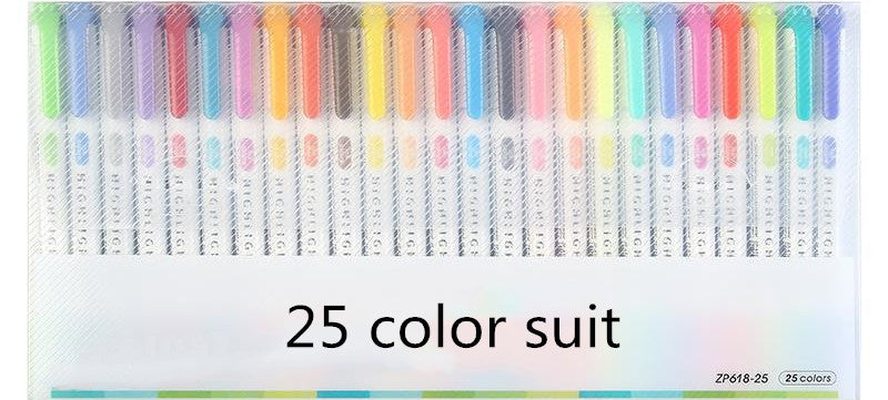 Dual-Tip Pastel Highlighters (25 Colors)