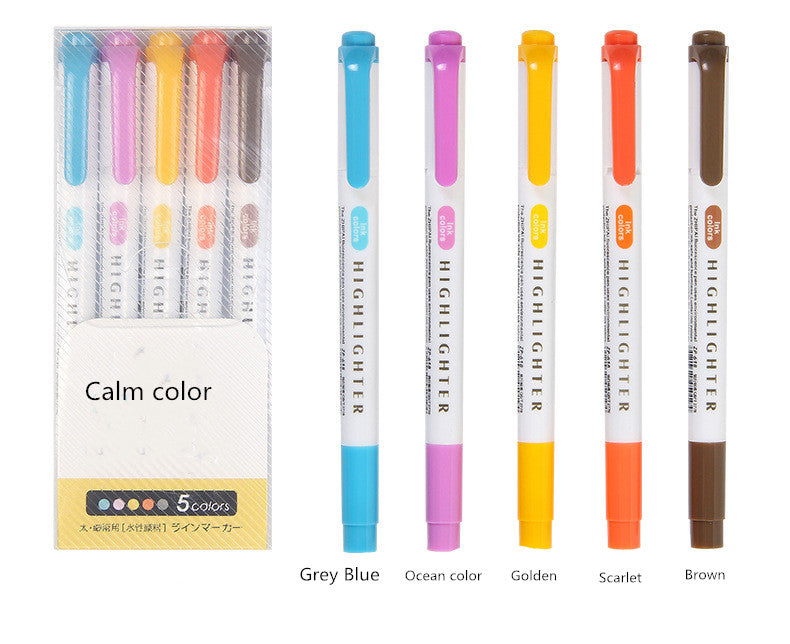 Dual-Tip Pastel Highlighters (25 Colors)