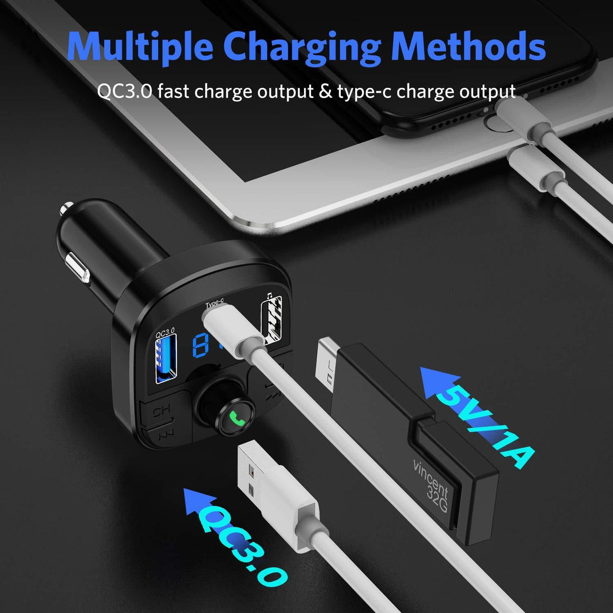 Bluetooth FM Transmitter Car Charger