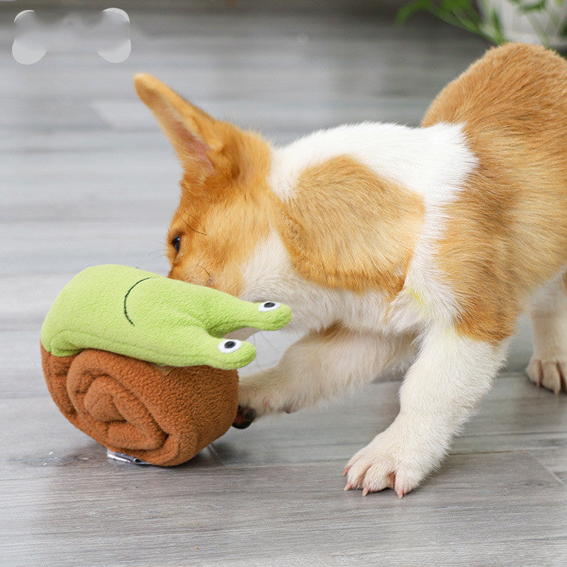 Fleece Snuffle Snail Dog Toy