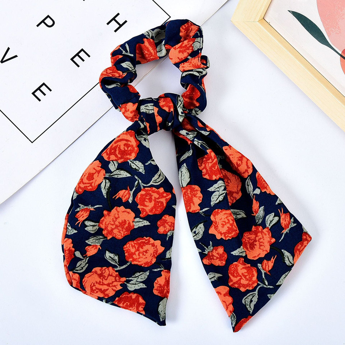Rose & Ribbon Pearl Hair Tie