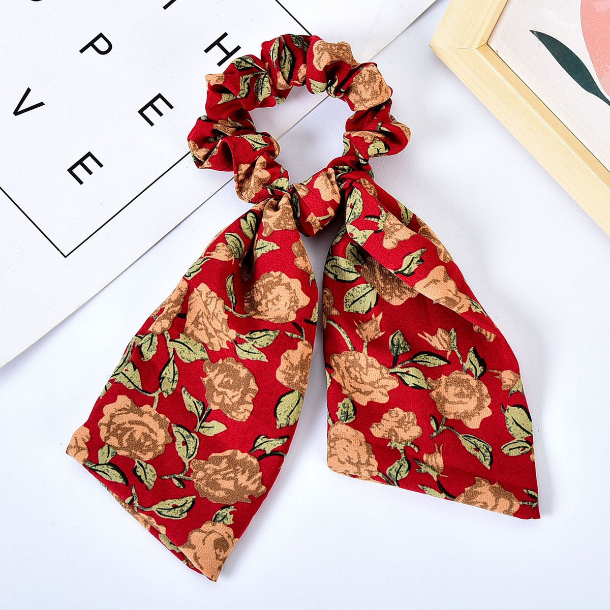 Rose & Ribbon Pearl Hair Tie