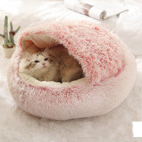 2-in-1 Plush Pet Bed & Cave