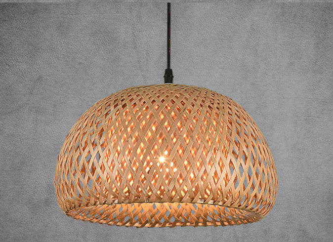 Woven Bamboo Pendant Light