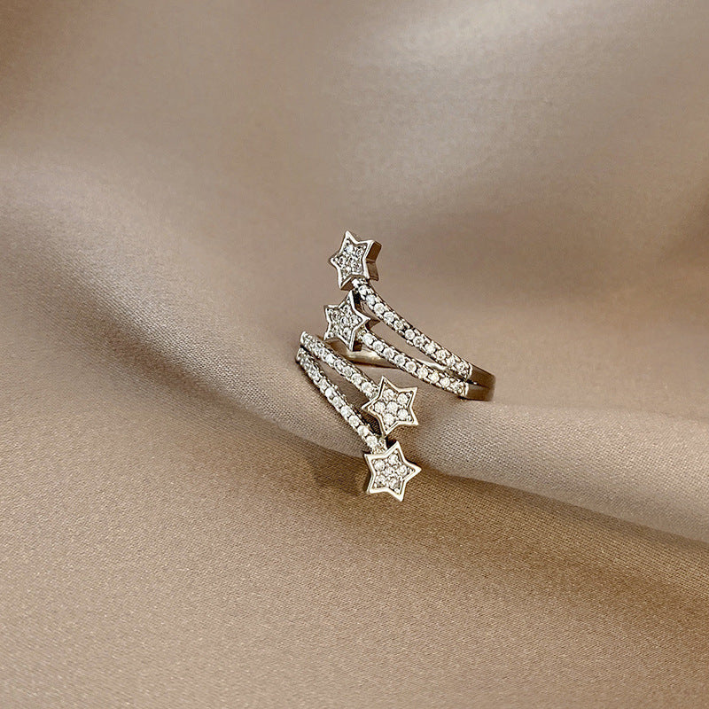 Layered Star Zircon Ring