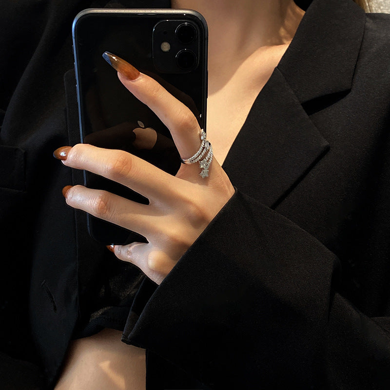 Layered Star Zircon Ring