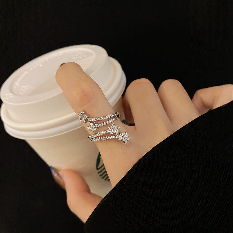 Layered Star Zircon Ring