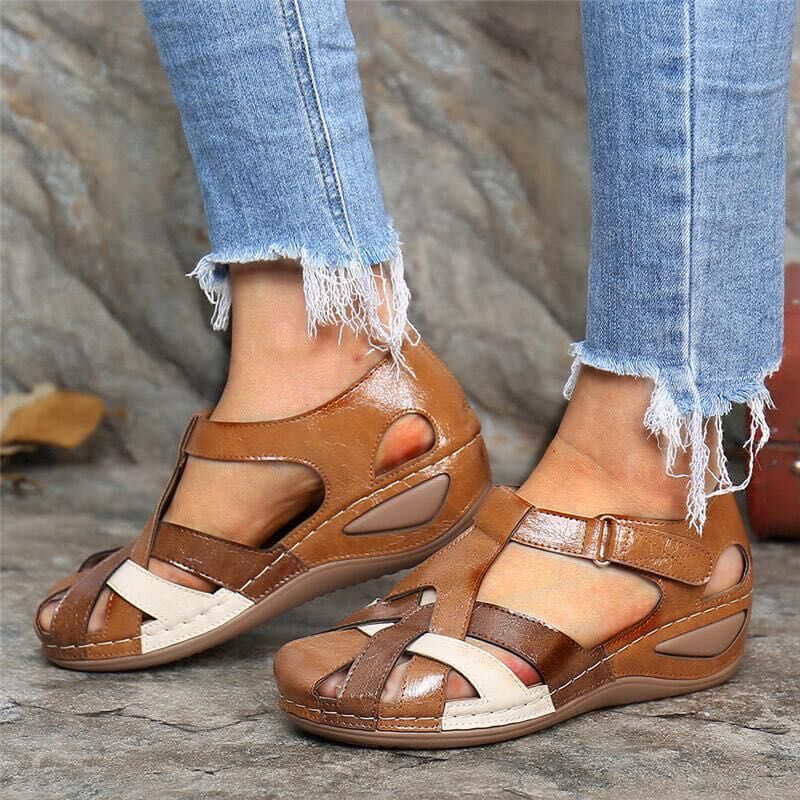 Women's Color-Block Wedge Sandals