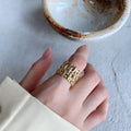 Woven Cross Wide Ring