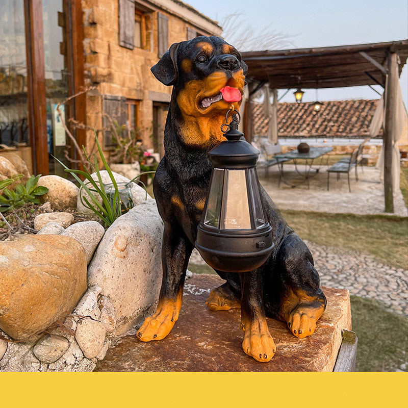 Solar Dog Statue Garden Light