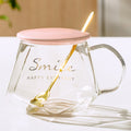 Floral Glass Tea Cup with Lid & Spoon
