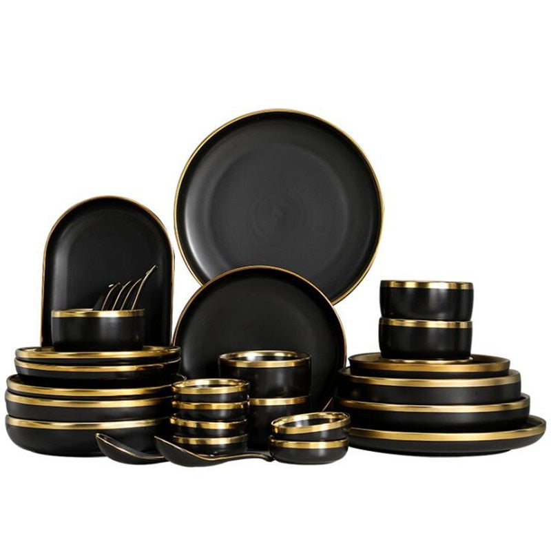 Matte Black Ceramic Dinnerware
