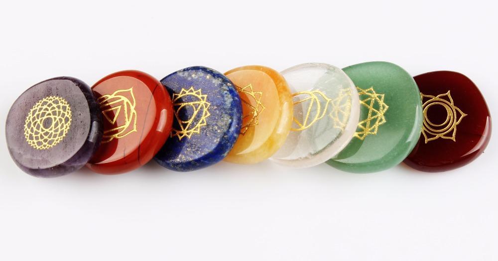 7-Chakra Pocket Palm Stones