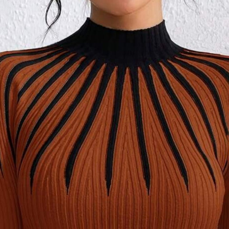 Ribbed Mock-Neck Sweater
