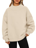Fleece-Lined Mock-Neck Sweatshirt