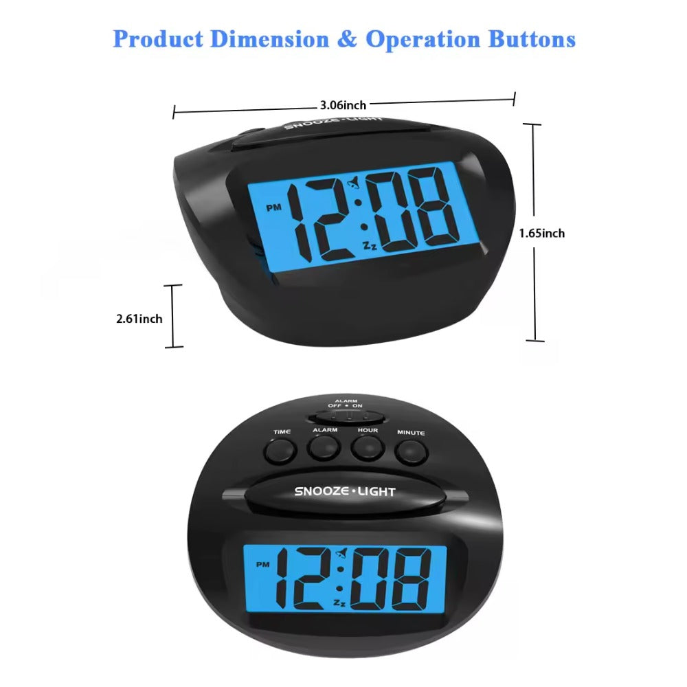 Backlit LCD Travel Alarm Clock