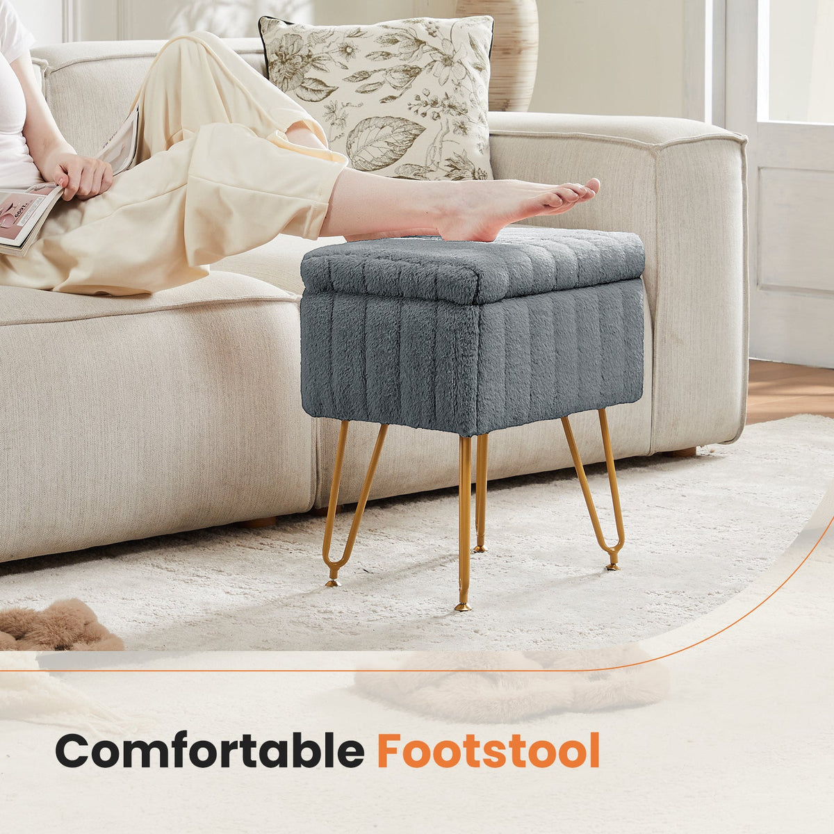 Vanity Stool with Storage