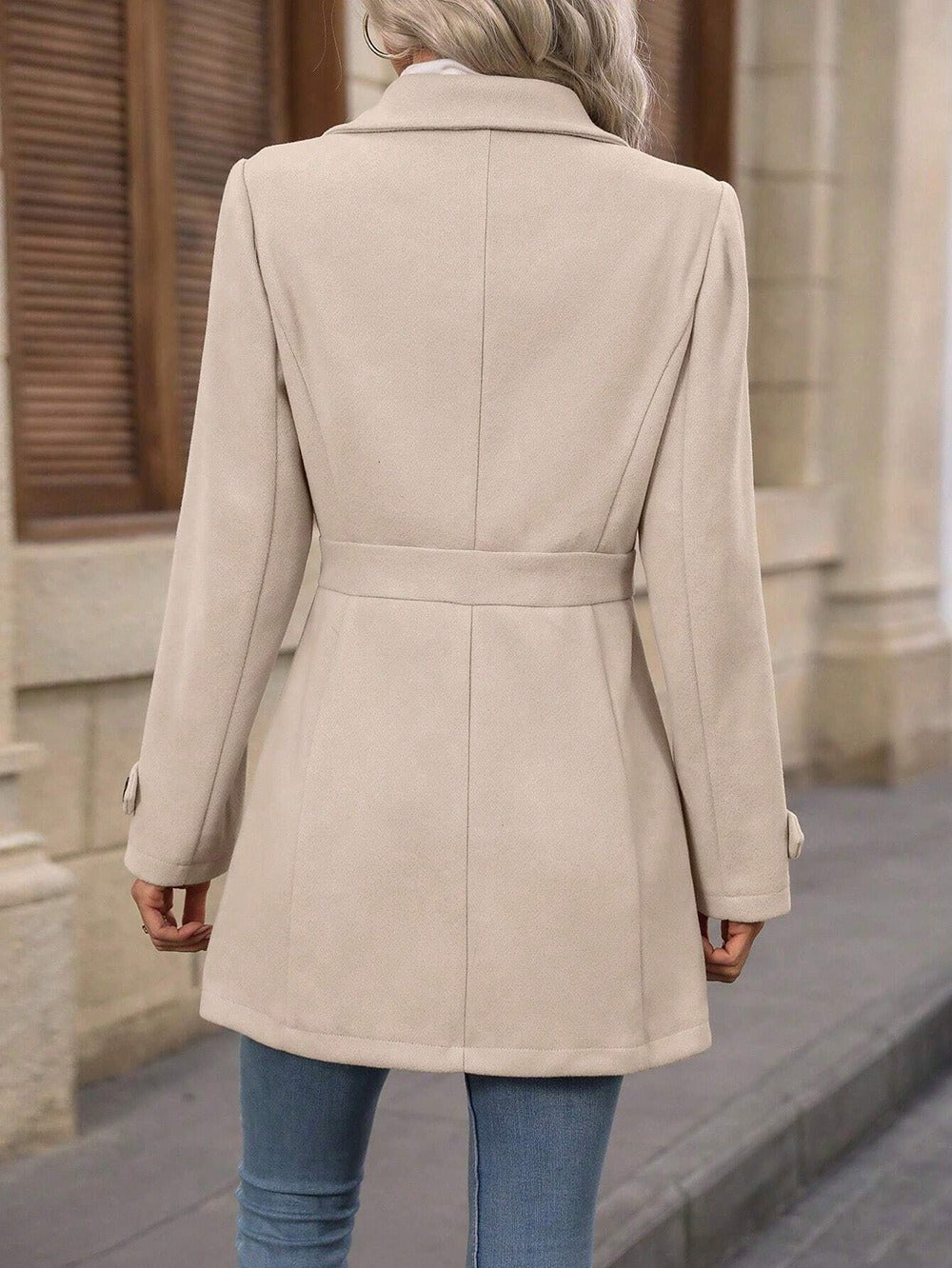 Women's Single-Breasted Wool-Blend Coat