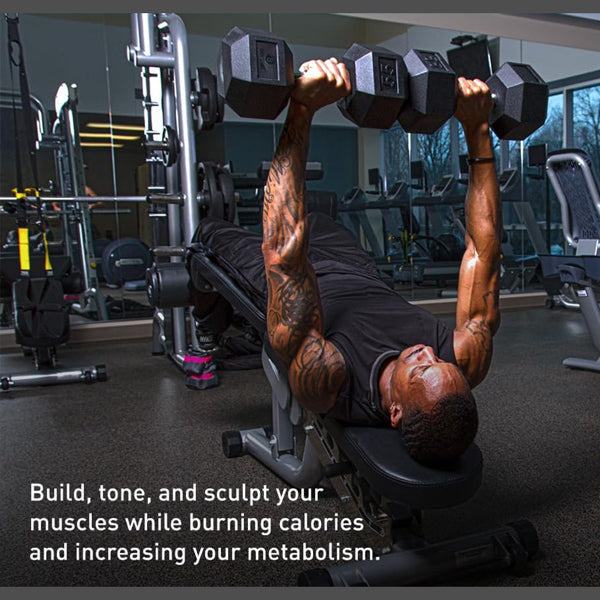 15 lb Rubber-Coated Cast Iron Dumbbell