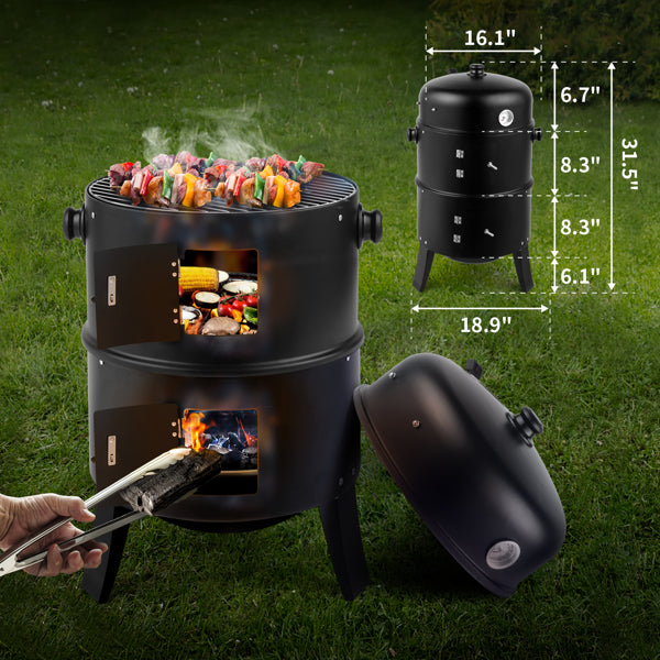 Offset Charcoal Smoker Grill