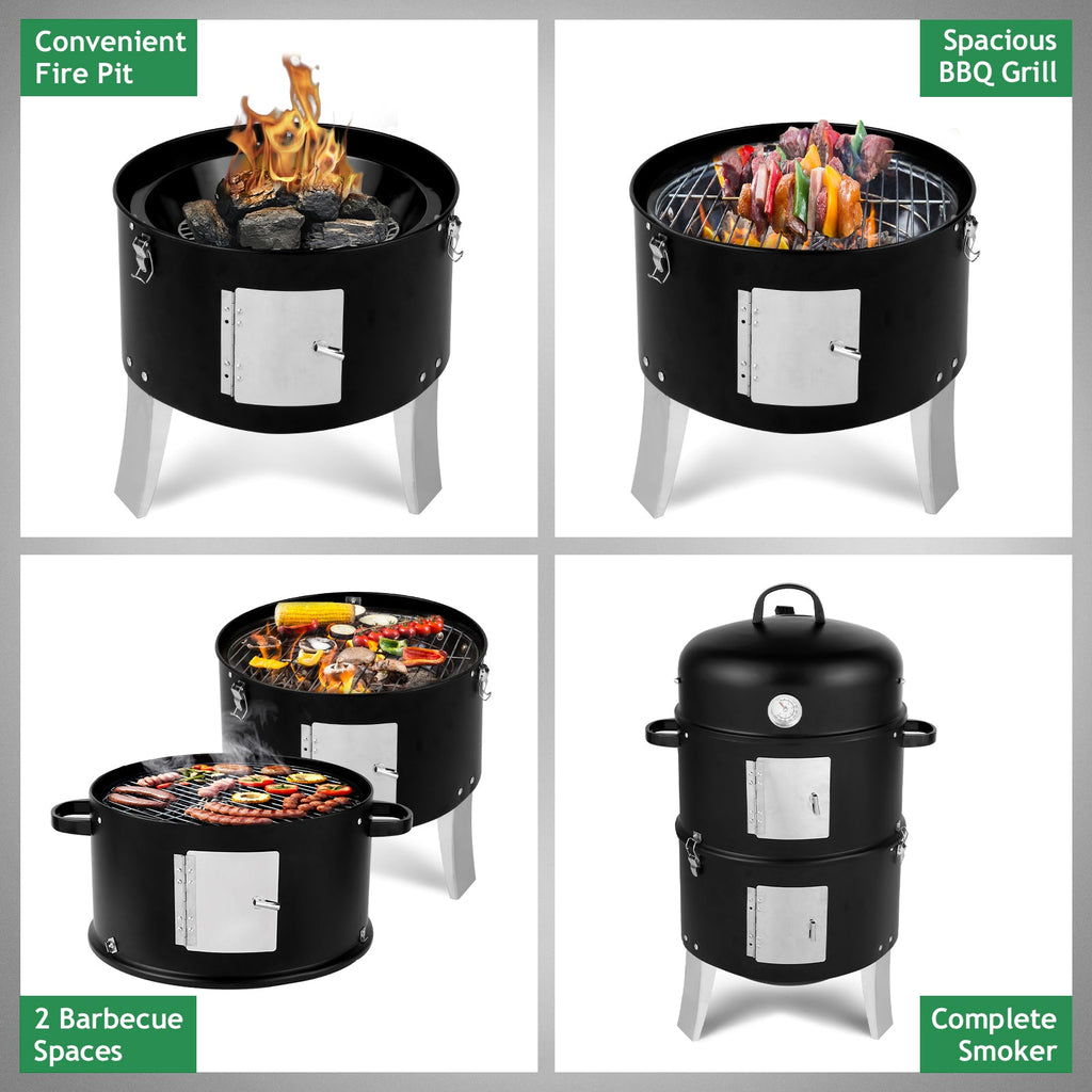 Vertical Charcoal Smoker Grill