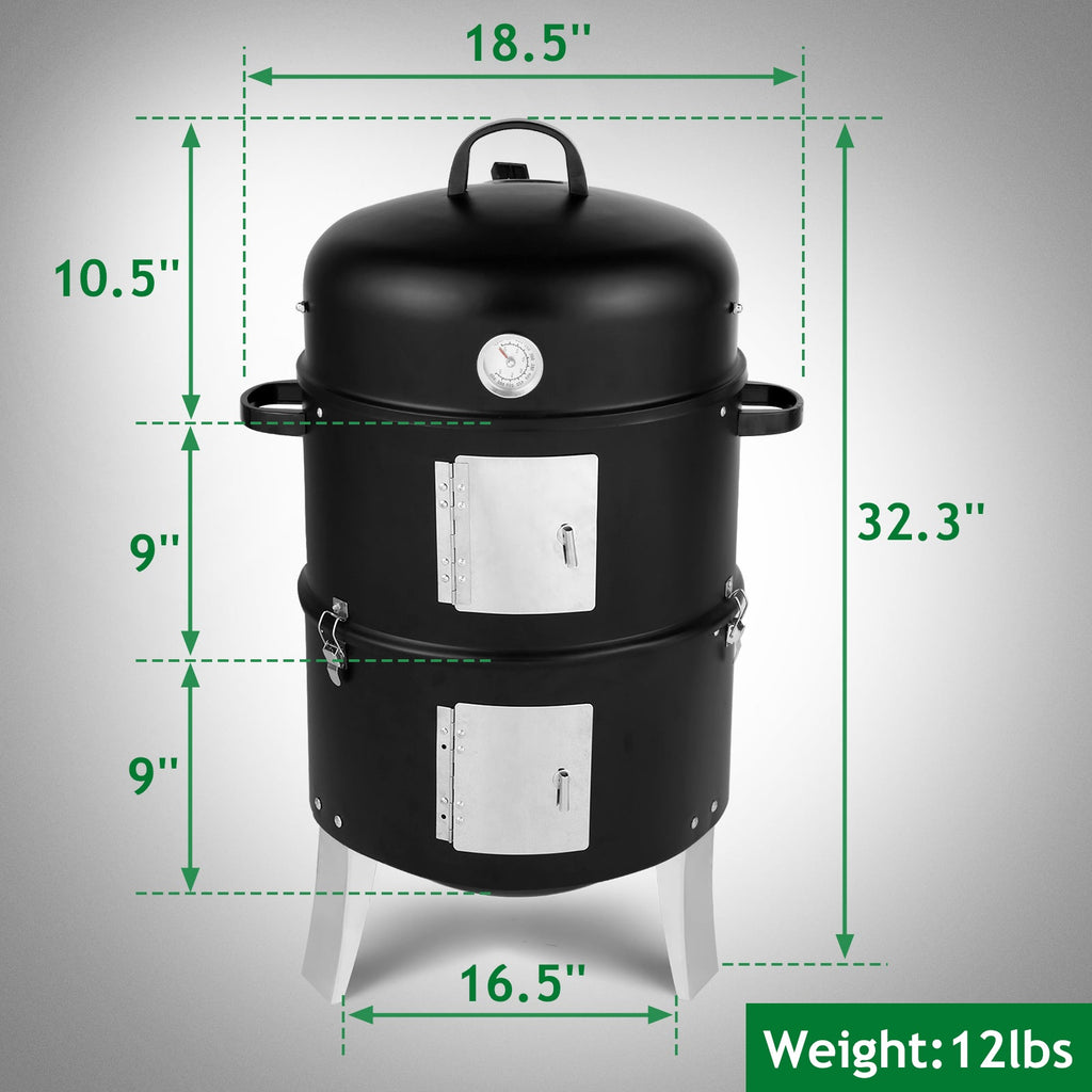 Vertical Charcoal Smoker Grill