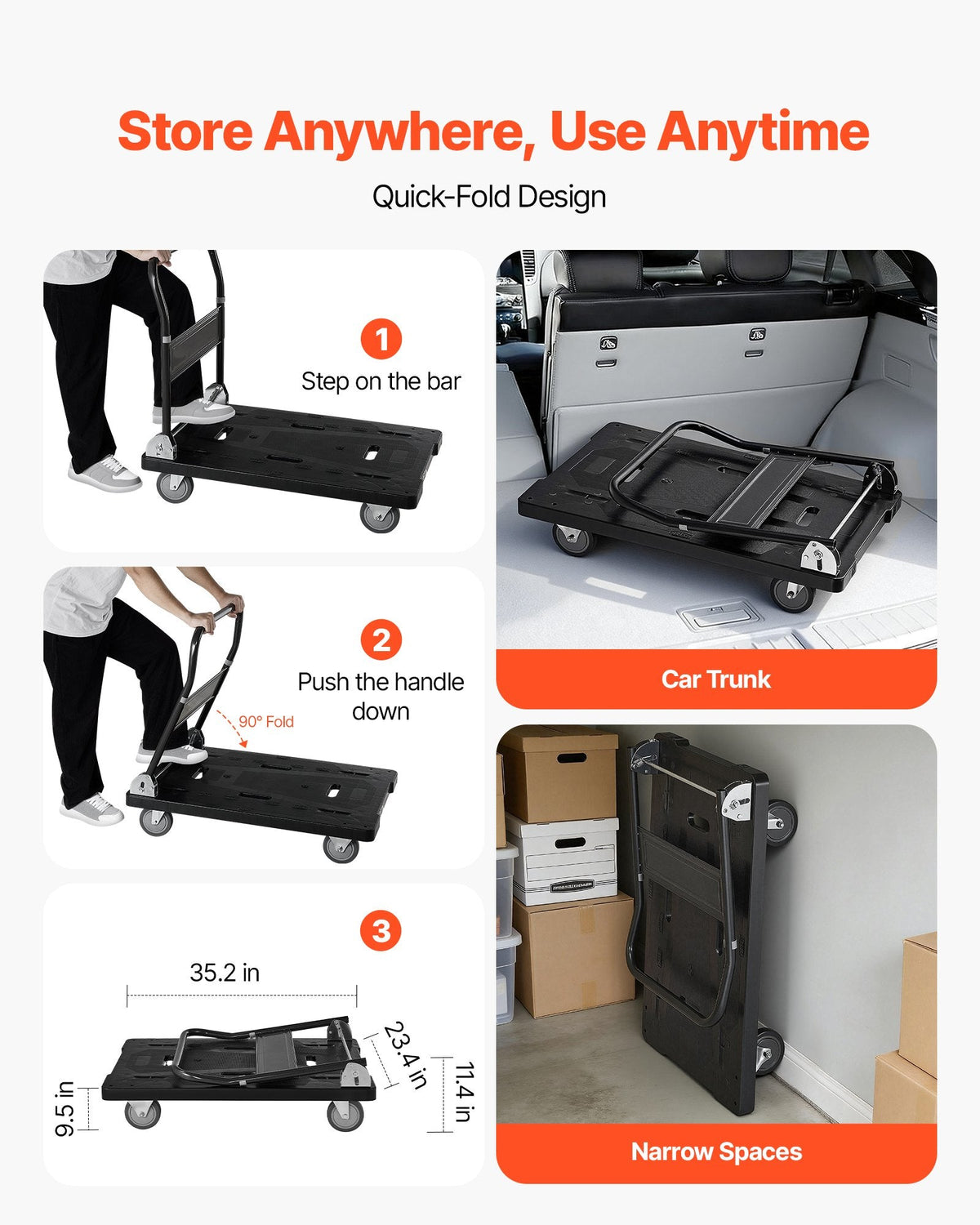 Foldable Platform Push Cart
