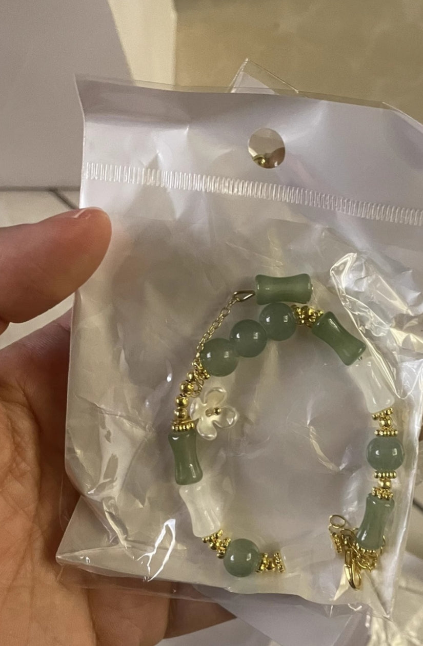 Bamboo-Link Flower Bracelet