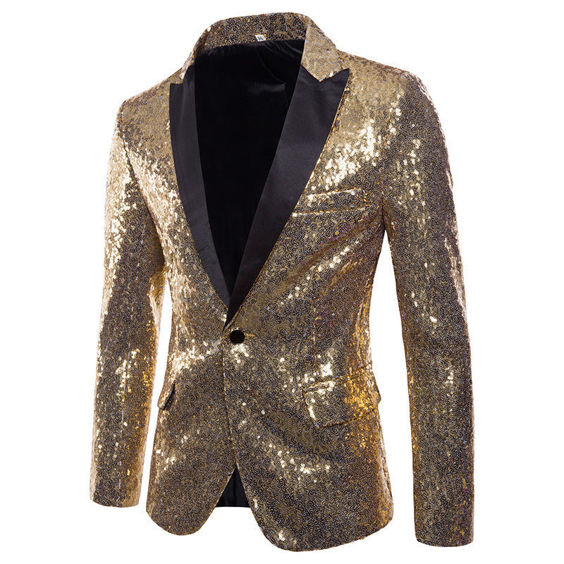 Men's Gold Sequin Party Blazer