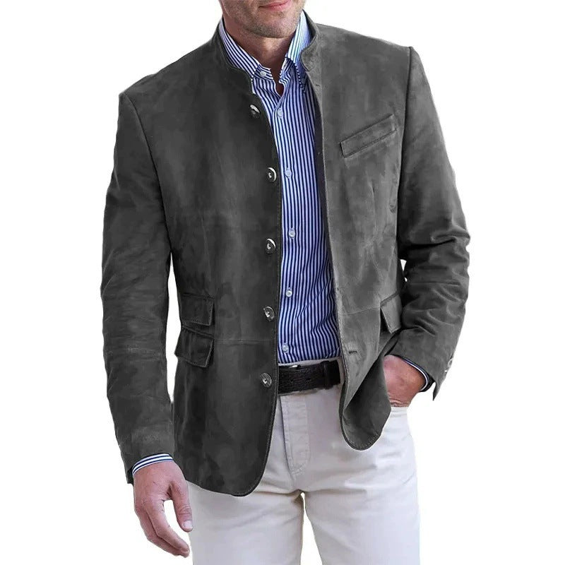 Men's Stand-Collar Casual Blazer