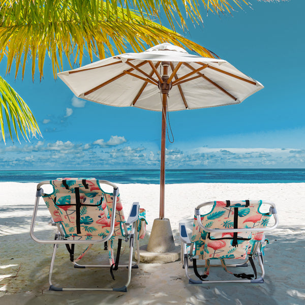 Flamingo Print Folding Beach Chair