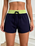 Color-Block Wide-Leg Athletic Shorts