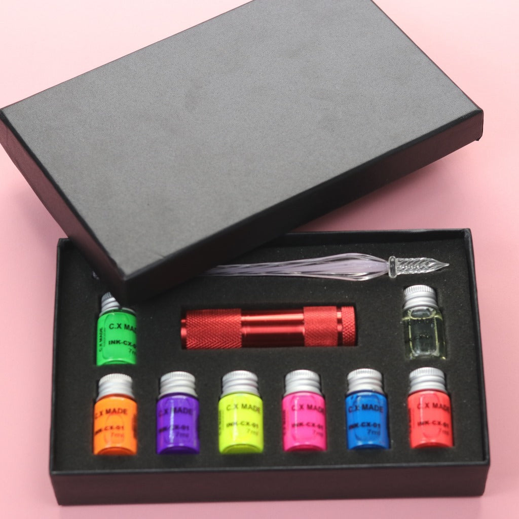Glow-Under-UV Fountain Pen Ink Set