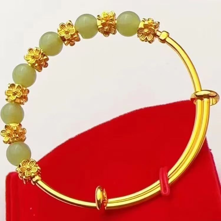 Chalcedony Flower Slider Bracelet