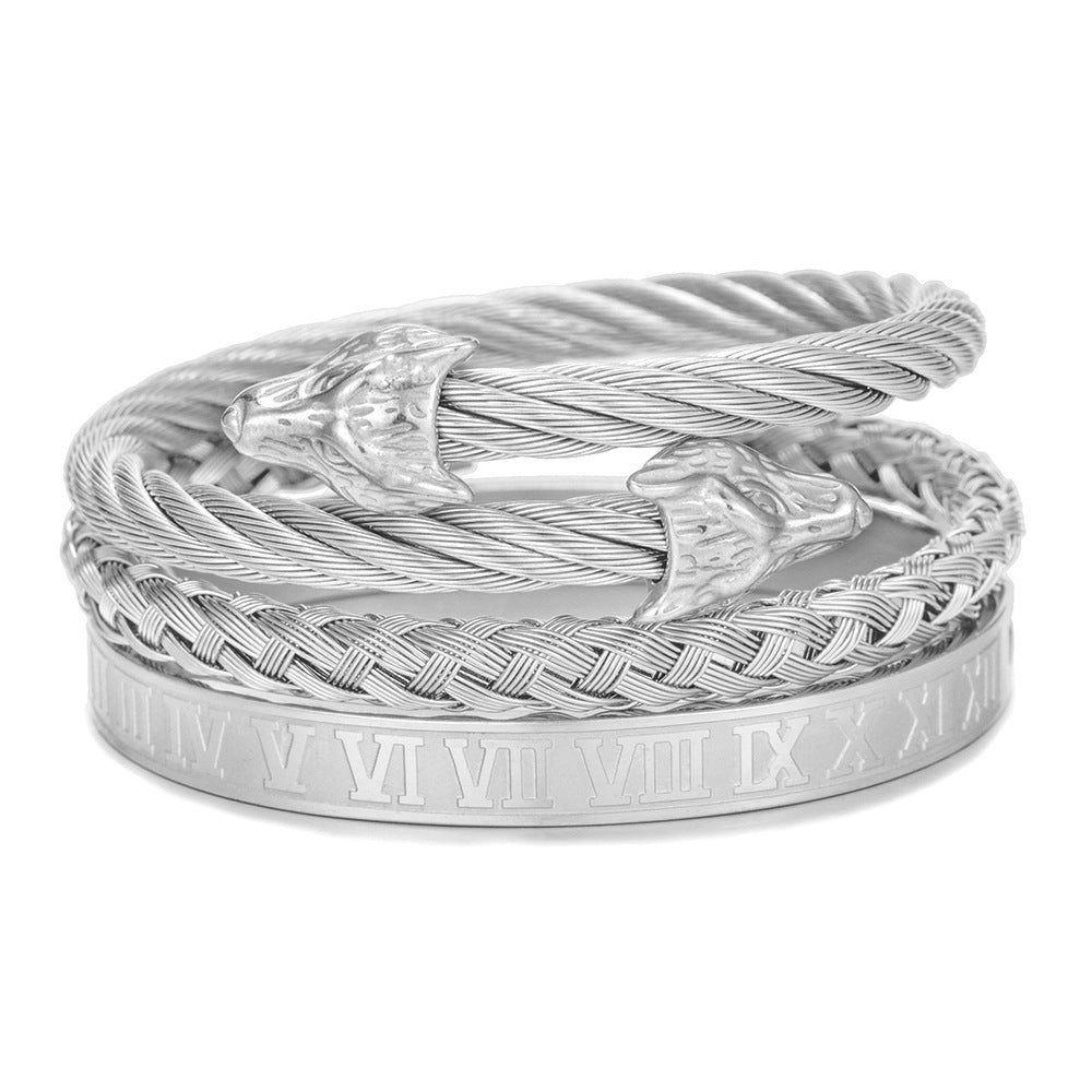 Roman Numeral Bangle Set
