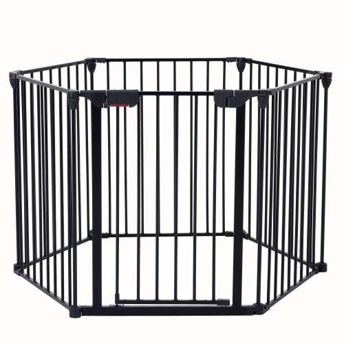 6-Panel Metal Pet Play Yard & Safety Gate